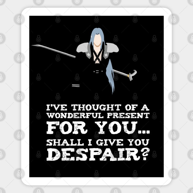 Witty Sephiroth Quote FFVII Minimalistic Sticker by Kidrock96